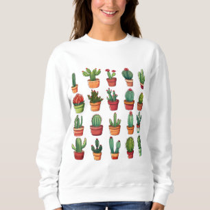 Potted Desert Cactus and Succulents Sweatshirt