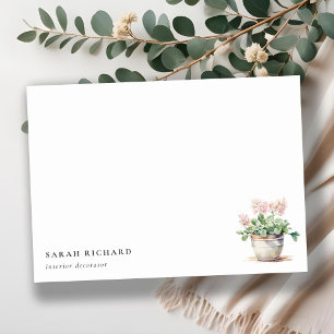 Potted Floral House Plants Watercolor Botanical  Card