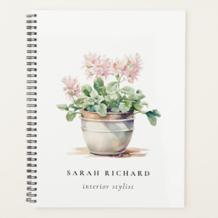 Potted Floral House Plants Watercolor Botanical Planner