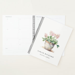 Potted Floral House Plants Watercolor Botanical Planner