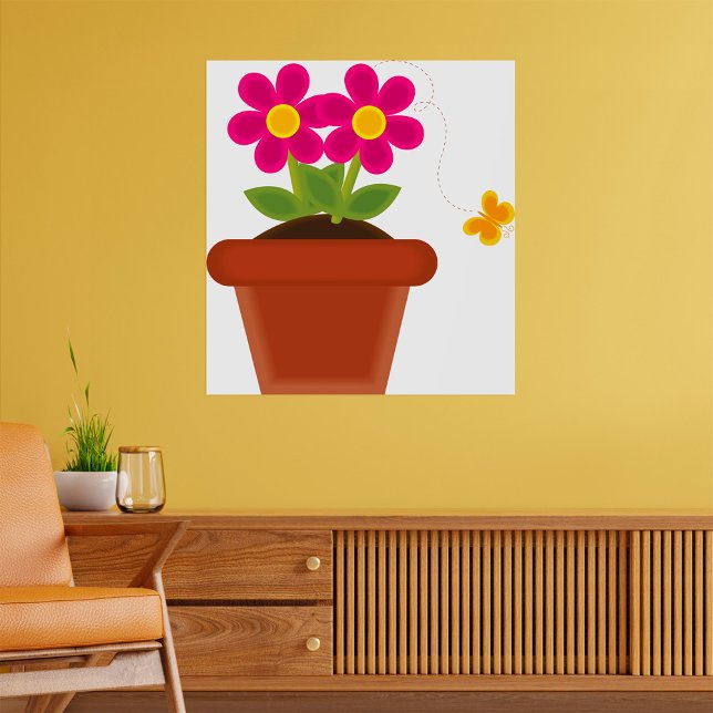 Potted Flower and Butterfly Poster (Creator Uploaded)