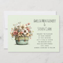 Potted Flowers Cosy Shabby Style Cute Wedding