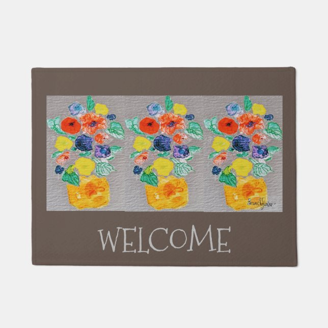 Potted Flowers Door Mat (Front)