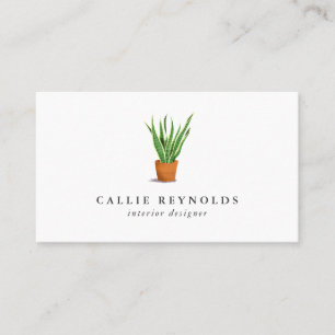 Potted Green Plant Interior Designer Business Card