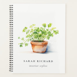 Potted Herb Parsley Coriander Watercolor Botanical Planner
