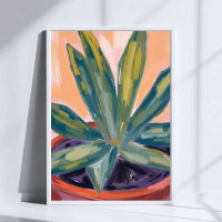Potted Houseplant Modern Botanic Green Watercolor