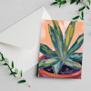 Potted Houseplant Modern Botanical Watercolor Card