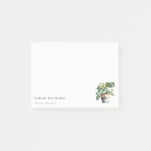 Potted Leafy House Plants Watercolor Botanical  Post-it Notes