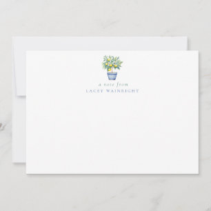 Potted Lemon Tree Personalised Stationery Card