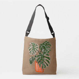 Potted Monstera Plant Crossbody Plant Crossbody Bag