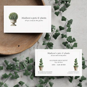 Potted Plant Elegant Watercolor Planter Plant Shop Business Card