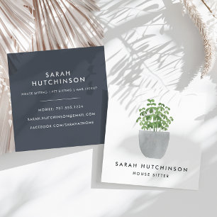 Potted Plant   House Sitter Square Business Card