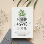 Potted Plant | Housewarming Party Invitation<br><div class="desc">Invite friends and family to your new home with our charming housewarming party invitations,  featuring a sweet potted houseplant illustration in green and grey watercolor with "home sweet home" in soft black script and block typography. Use the template fields to add your custom intro,  hose information and party details.</div>