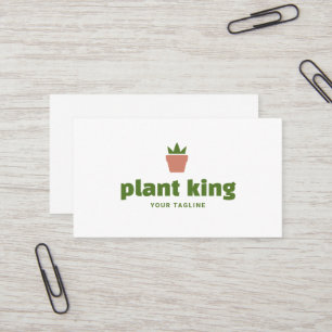 Potted Plant Logo Plant Shop or Gardening Brand Business Card
