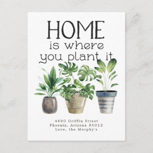 Potted Plant Moving Announcement Postcard