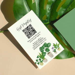 Potted Plants Baby Shower Gift Registry QR Code Enclosure Card