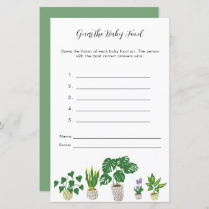 Potted Plants Baby Shower Guess the Baby Food Game