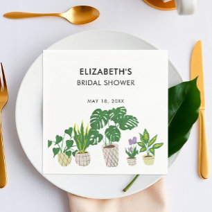 Potted Plants Bridal Shower Greenery  Elegant Napkin