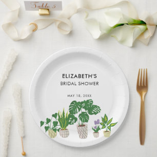 Potted Plants Bridal Shower Greenery Personalised Paper Plate