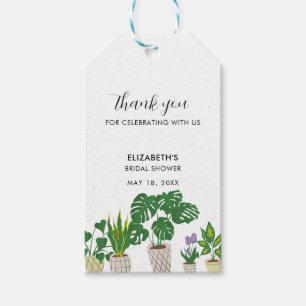 Potted Plants Bridal Shower Greenery Thank you Gift Tags