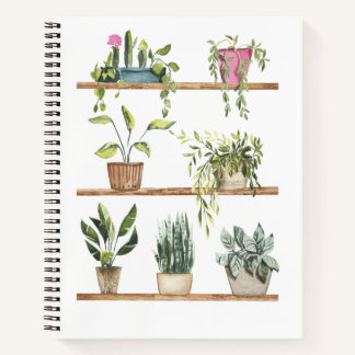 Potted plants display notebook