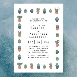 Potted Plants Garden Wedding Invitation