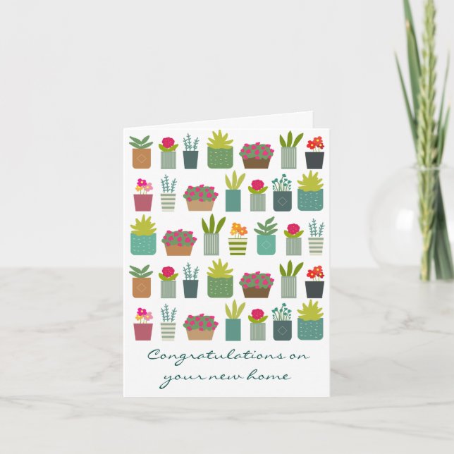 Potted Plants Housewarming New Home Card (Front)