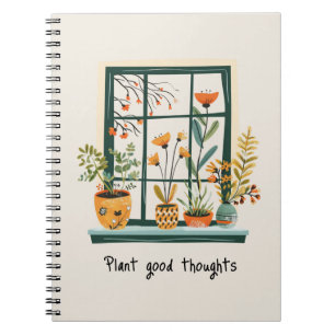 Potted Plants Mental Health Positivity Notebook