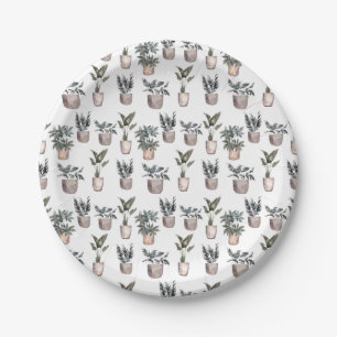 Potted Plants On White Paper Plate