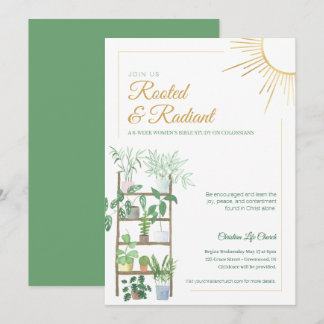 Potted Plants Watercolor Women's Bible Study Invitation