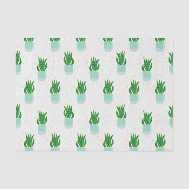 Potted Sansevieria Snake Plant Print Tissue Paper (Front)