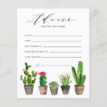 Potted Succulents and Cactus Wedding Advice Card<br><div class="desc">Ask guests to leave their advice and well wishes with this customisable advice card. It features watercolour potted succulents and cacti. Personalise by adding names. This cactus wedding advice card is available on other cardstock.</div>