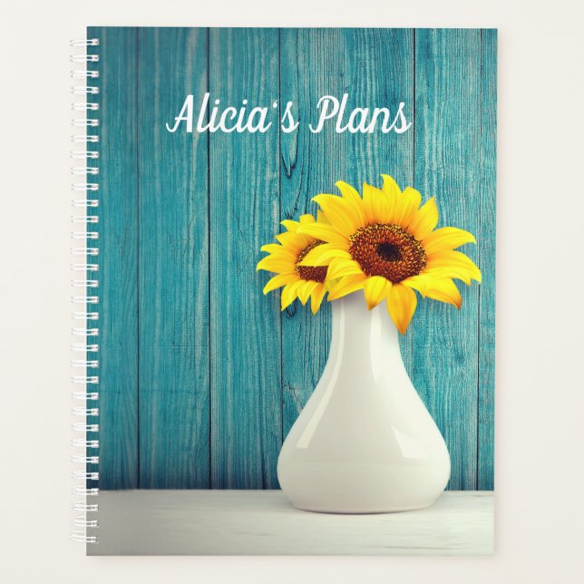 Potted Sunflower Personalised Planner (Front)