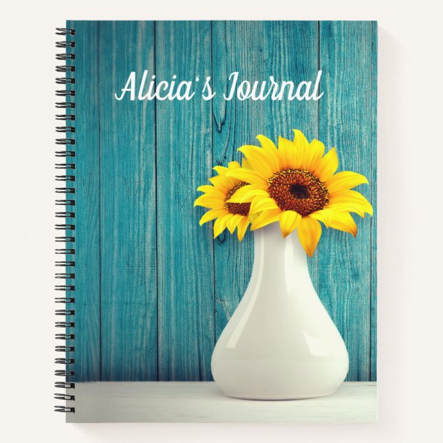 Potted Sunflowers Notebook (Front)