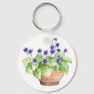 Potted Violets Key Ring