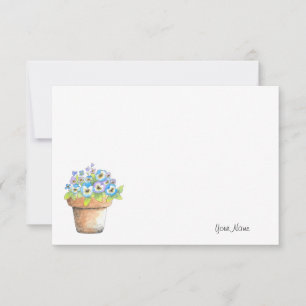 Potted Watercolor Pansies Card