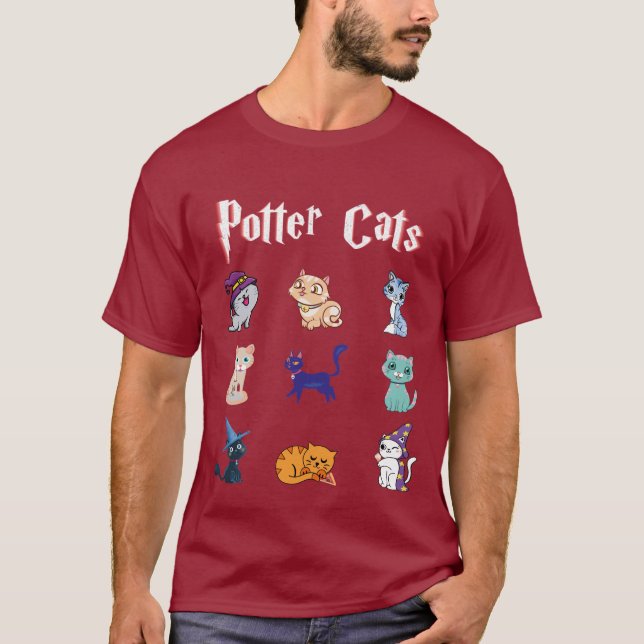 Potter Cats Cute Harry Pawter Kitten gift for Girl T-Shirt (Front)