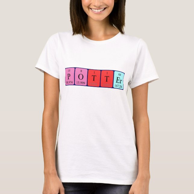 Potter periodic table name shirt (Front)