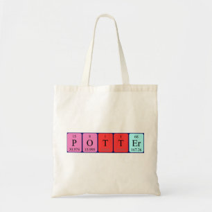 Potter periodic table name tote bag