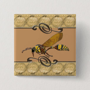 Potter Wasp 15 Cm Square Badge