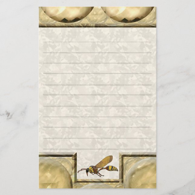 Potter Wasp Tan Lined Stationery (Front)