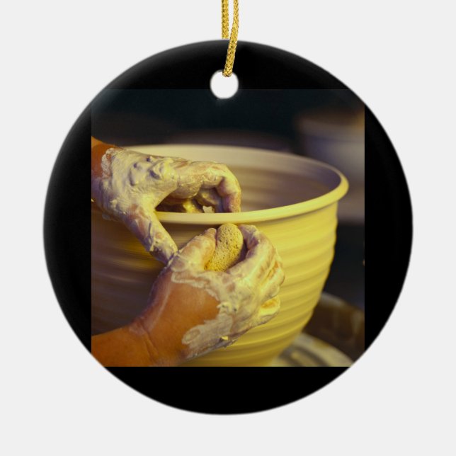 Potter's Hands Creating 1 Ceramic Tree Decoration (Front)