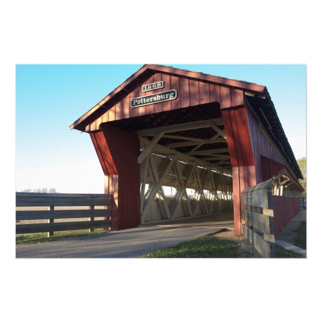 Pottersburg Covered Bridge, Ohio Photo Print (Front)