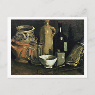 Pottery, Beer Glass & Bottle Van Gogh Fine Art Postcard