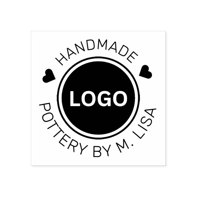 Pottery by Business Curved text  Rubber Stamp (Imprint)