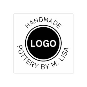 Pottery By Handmade Curved text Rubber Stamp