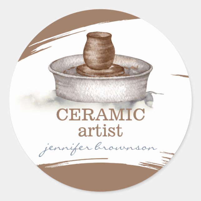Pottery Ceramic Artist Tool sculpting handmade Classic Round Sticker (Front)