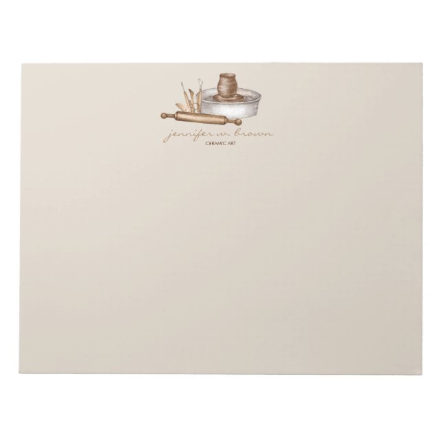Pottery Ceramics Artist Signature Notepad (Front)
