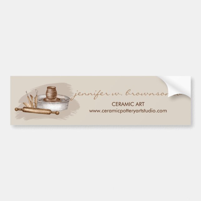 Pottery Ceramics Artist Studio Online Bumper Sticker (Front)