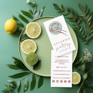POTTERY Ceramics Studio Elegant Hand-drawn Icons  Business Card